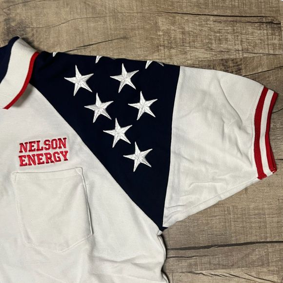 Rock Point Freedom Polo Shirt Mens Large White Short Sleeve Nelson Energy - Picture 8 of 11